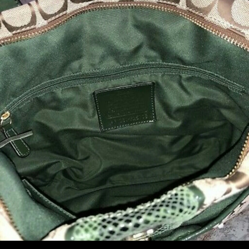 Coach Signature Stripe Python Purse - Picture 4 of 7